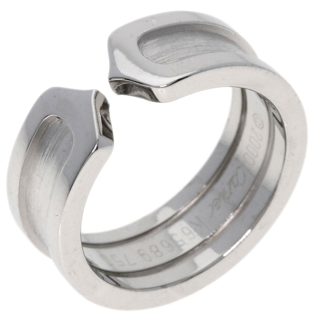 CARTIER Ring K18WG Silver C2 ring # 47 Women Used Authentic