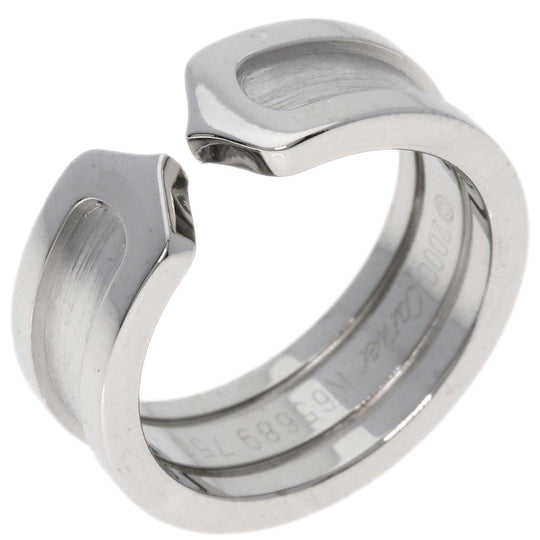 CARTIER Ring K18WG Silver C2 ring # 47 Women Used Authentic