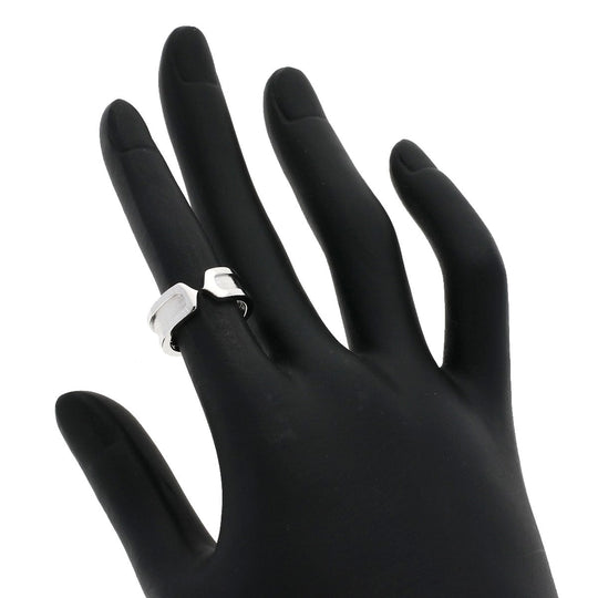 CARTIER Ring K18WG Silver C2 ring # 47 Women Used Authentic