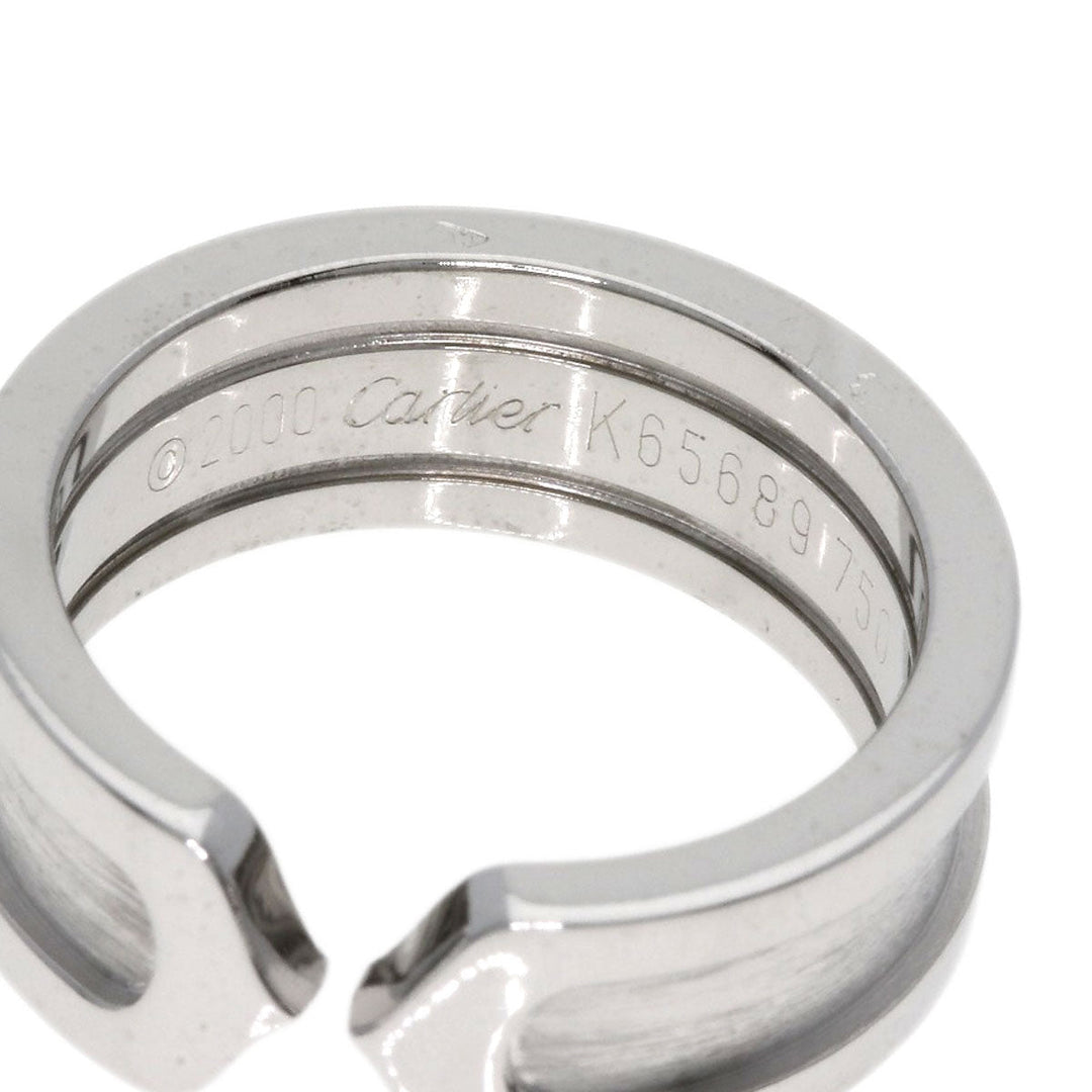 CARTIER Ring K18WG Silver C2 ring # 47 Women Used Authentic