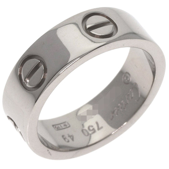 CARTIER Ring K18WG Silver Love Ring #49 Women Used Authentic