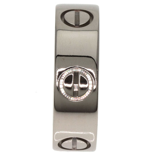 CARTIER Ring K18WG Silver Love Ring #49 Women Used Authentic