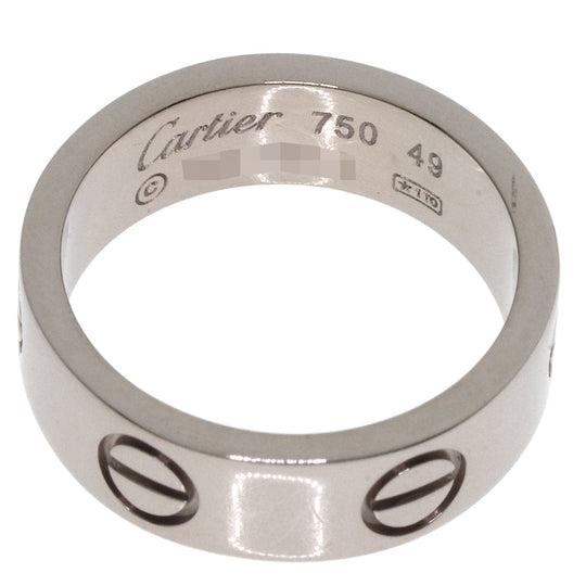 CARTIER Ring K18WG Silver Love Ring #49 Women Used Authentic