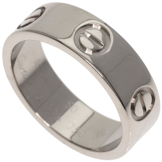 CARTIER Ring K18WG Silver Love Ring #50 Women Used Authentic