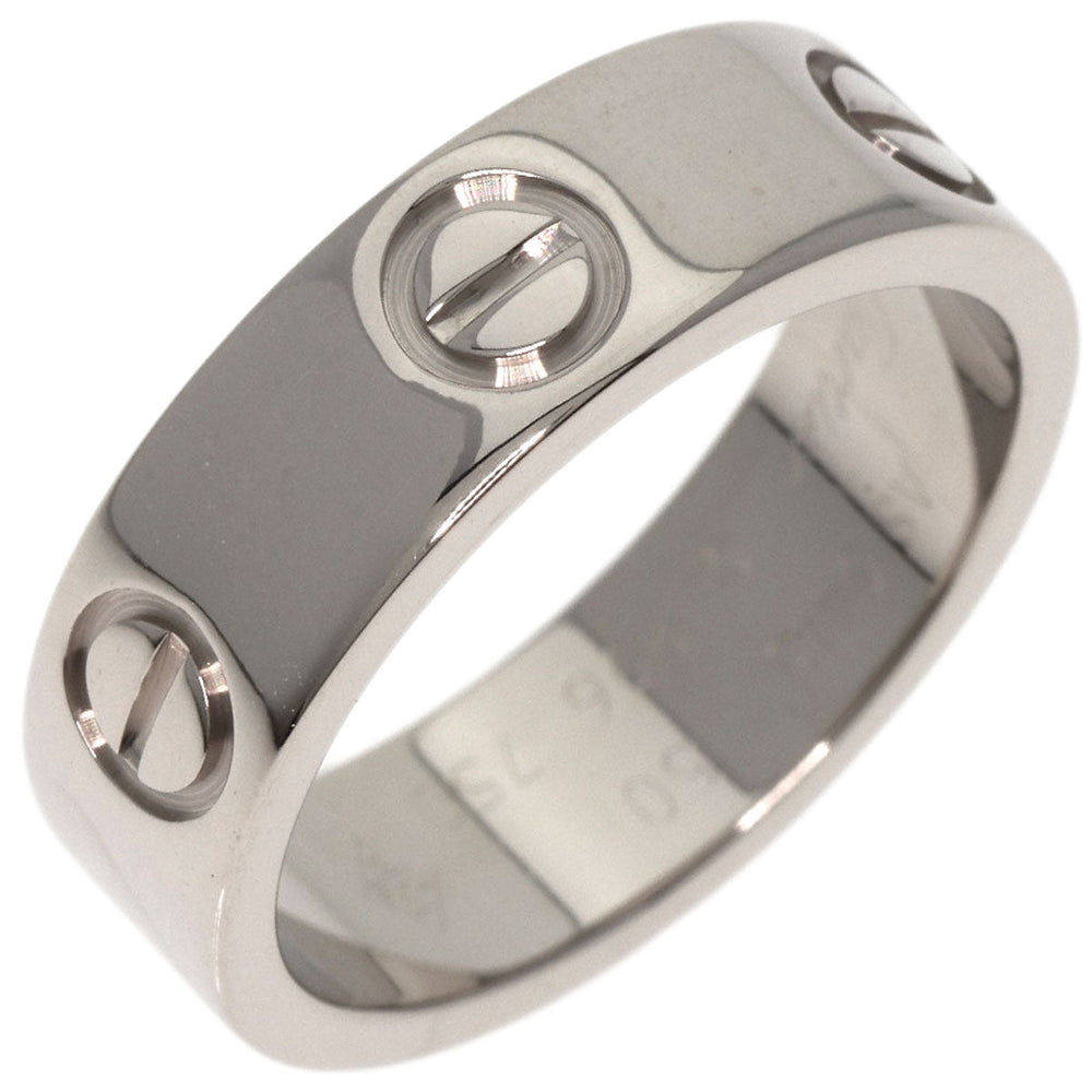 CARTIER Ring K18WG Silver Love Ring #50 Women Used Authentic
