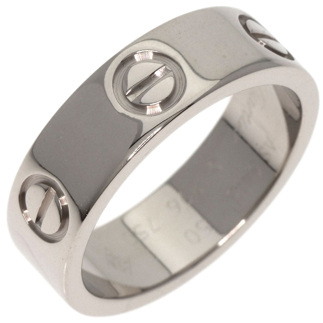 CARTIER Ring K18WG Silver Love Ring #50 Women Used Authentic