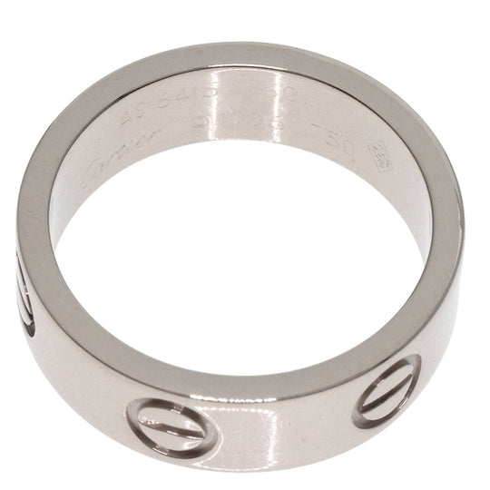 CARTIER Ring K18WG Silver Love Ring #50 Women Used Authentic