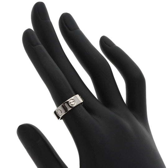 CARTIER Ring K18WG Silver Love Ring #50 Women Used Authentic