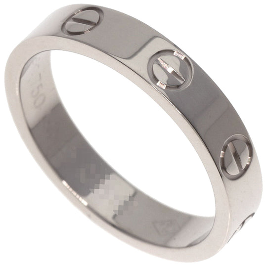 CARTIER Ring K18WG Silver Mini Love Ring #50 Women Used Authentic