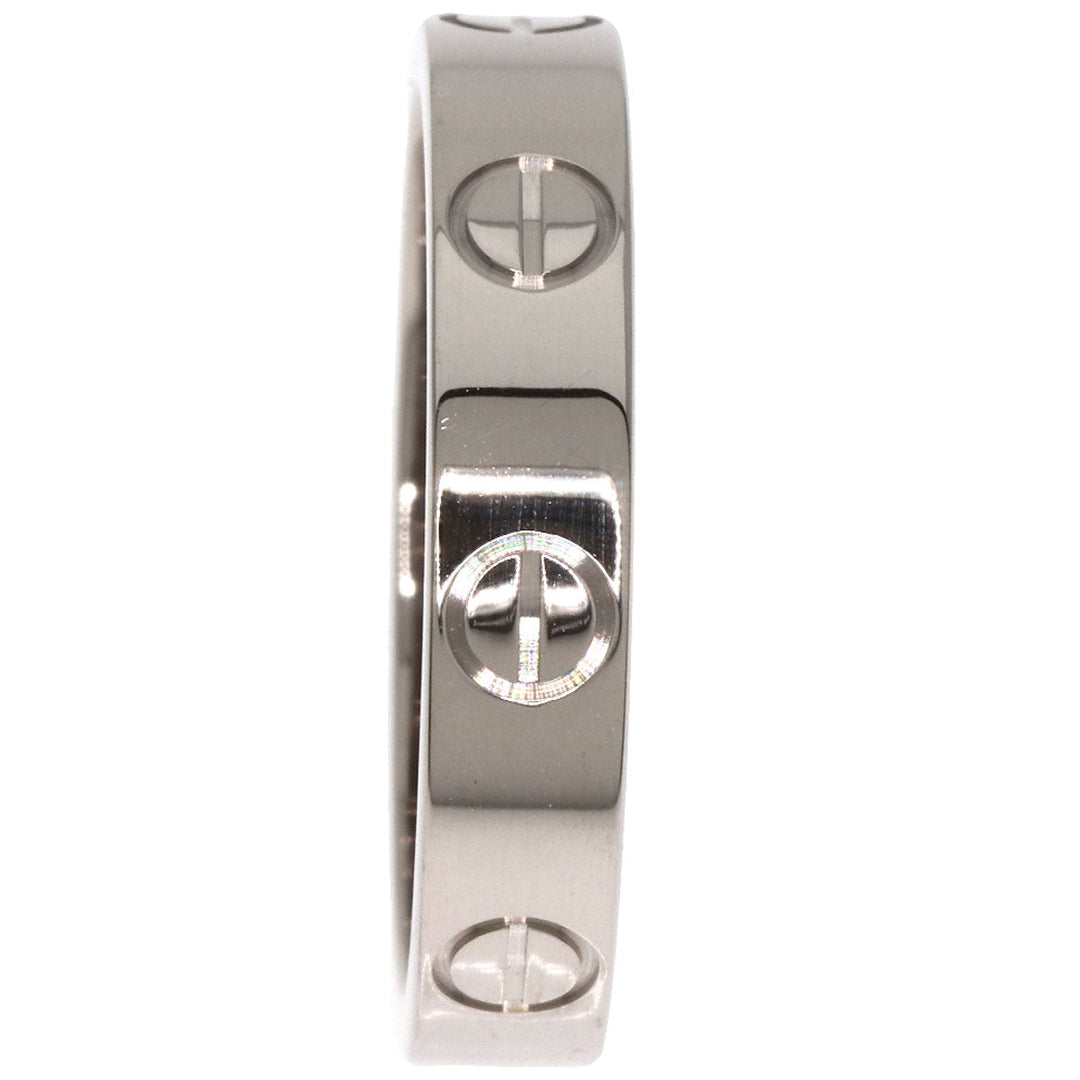 CARTIER Ring K18WG Silver Mini Love Ring #50 Women Used Authentic