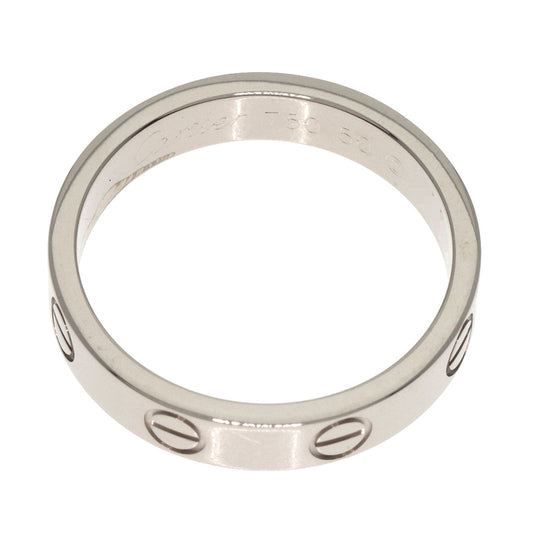 CARTIER Ring K18WG Silver Mini Love Ring #50 Women Used Authentic