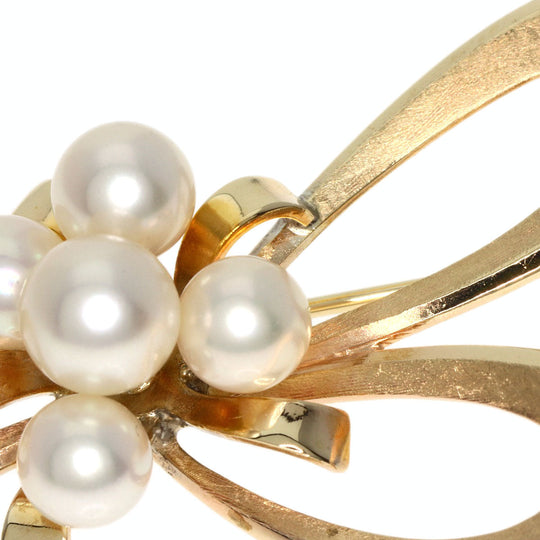 MIKIMOTO Brooch K14YG gold Pearl Women Used Authentic