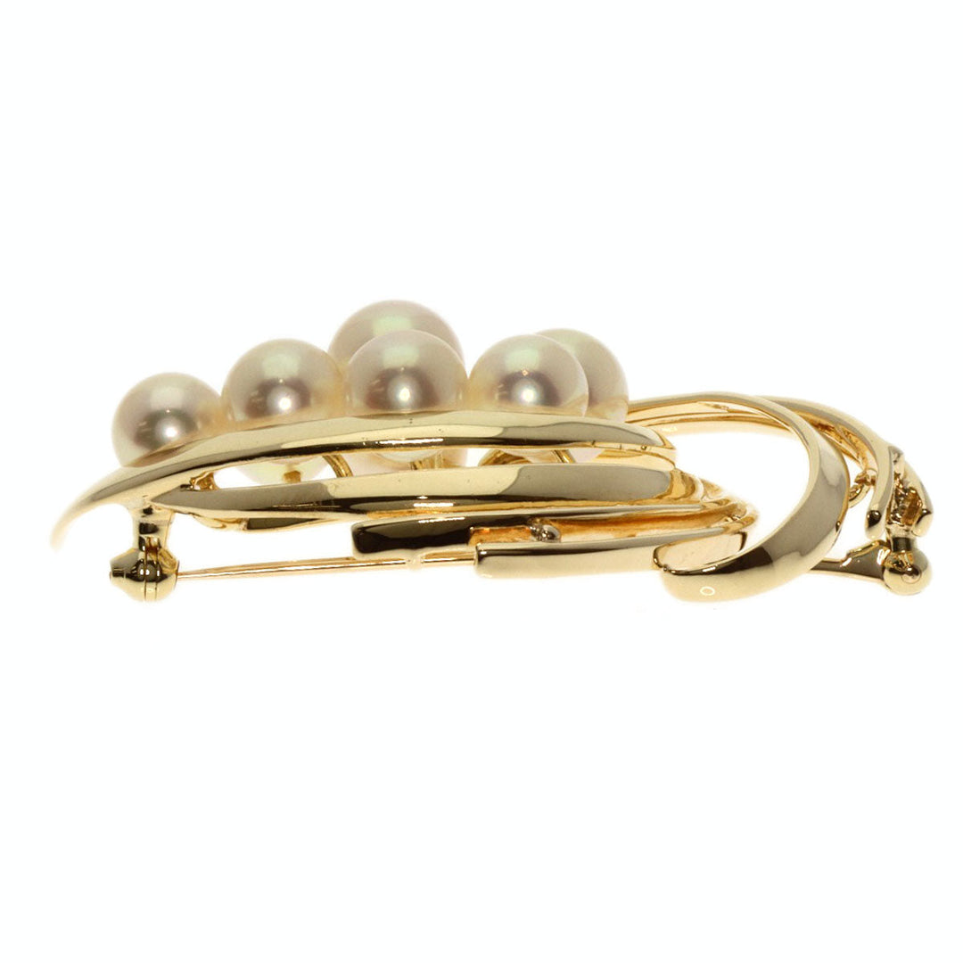 MIKIMOTO Brooch K14YG gold Pearl Women Used Authentic