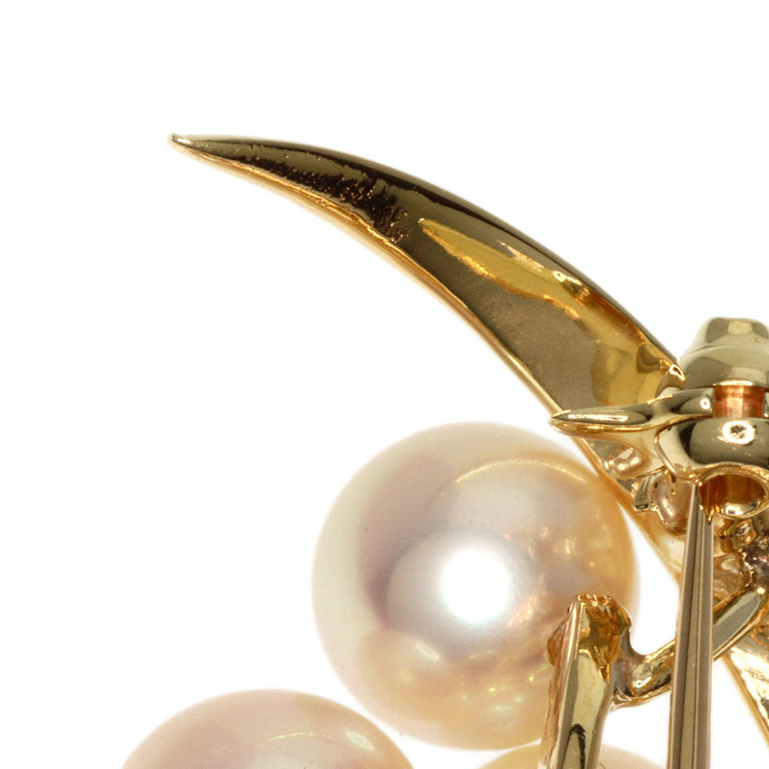 MIKIMOTO Brooch K14YG gold Pearl Women Used Authentic