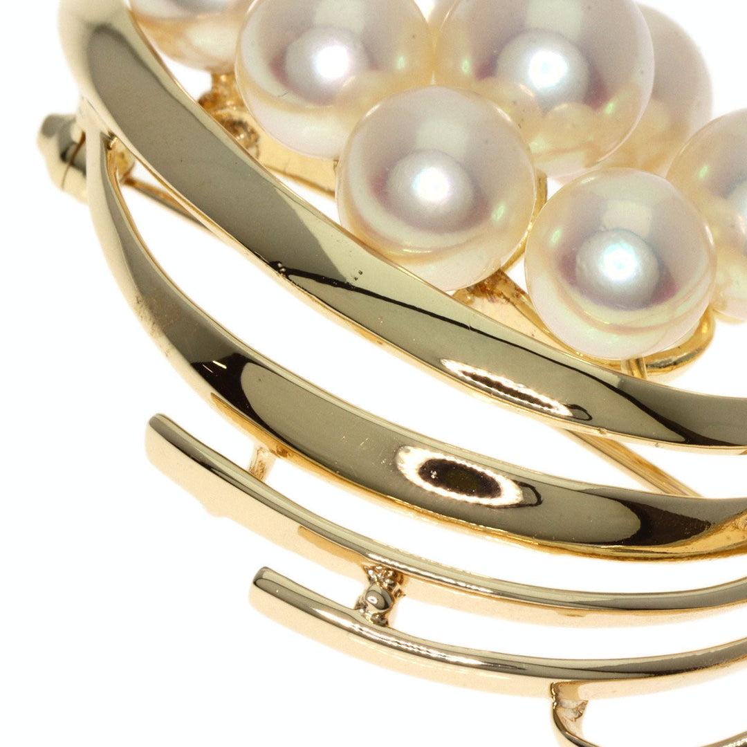 MIKIMOTO Brooch K14YG gold Pearl Women Used Authentic
