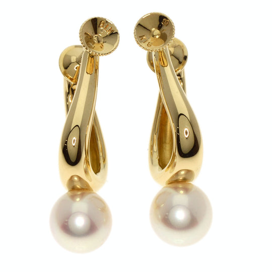 MIKIMOTO Earring 18K Yellow Gold gold Pearl Women Used Authentic