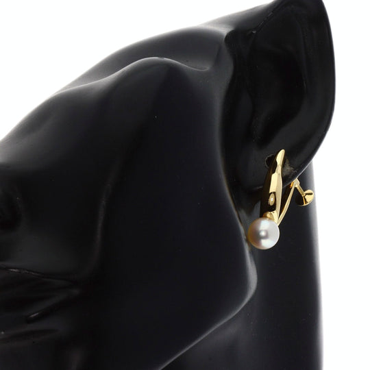 MIKIMOTO Earring 18K Yellow Gold gold Pearl Women Used Authentic