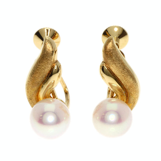 MIKIMOTO Earring 18K Yellow Gold gold Pearl Women Used Authentic