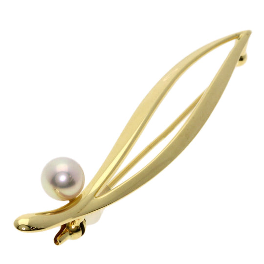 MIKIMOTO Brooch 18K Yellow Gold gold Pearl Women Used Authentic