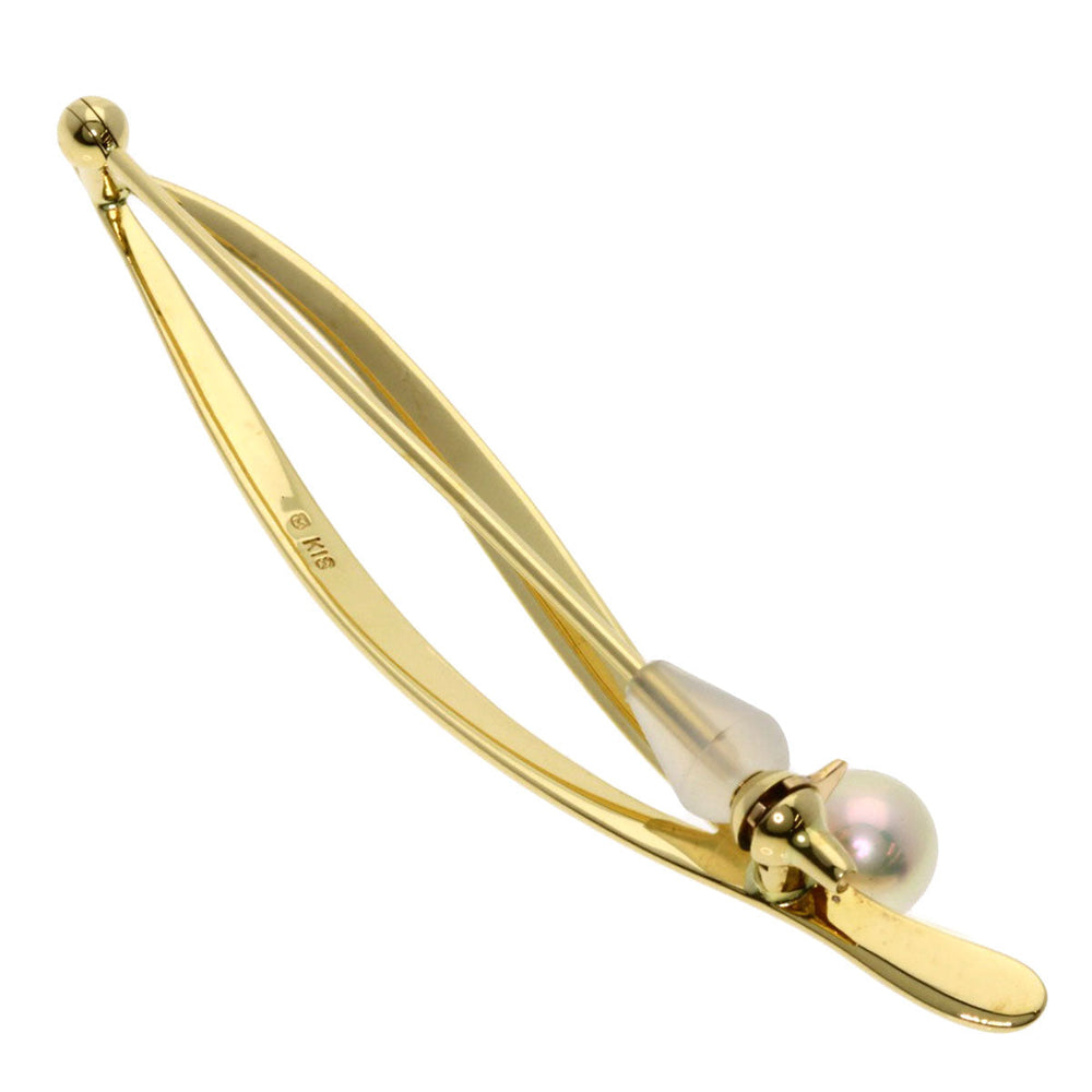 MIKIMOTO Brooch 18K Yellow Gold gold Pearl Women Used Authentic