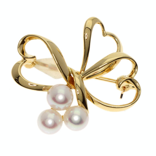 MIKIMOTO Brooch 18K Yellow Gold gold Pearl Women Used Authentic