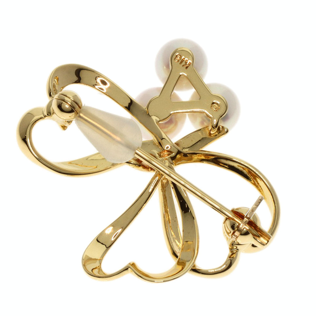 MIKIMOTO Brooch 18K Yellow Gold gold Pearl Women Used Authentic