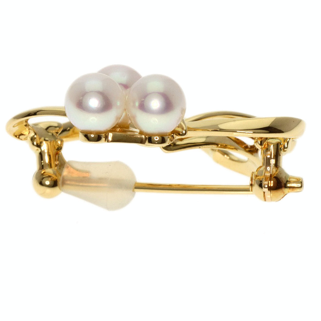 MIKIMOTO Brooch 18K Yellow Gold gold Pearl Women Used Authentic