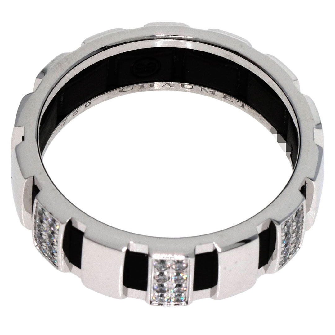 Chaumet Ring K18WG Silver Class One Half Diamond #65 Women Used Authentic