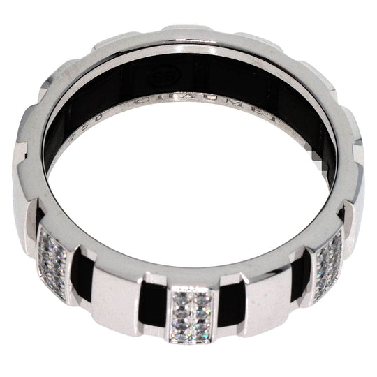 Chaumet Ring K18WG Silver Class One Half Diamond #65 Women Used Authentic