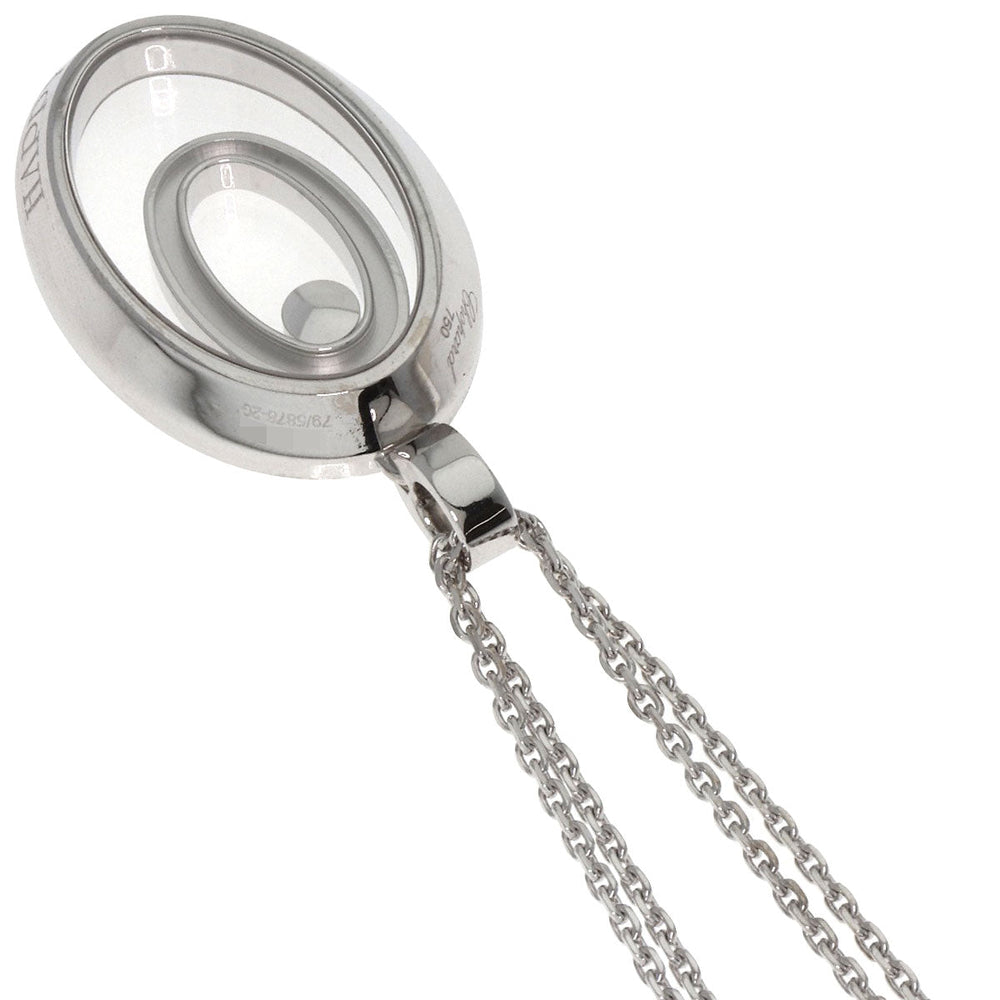 Chopard Necklace K18WG Silver Happy Spirit Diamond Women Used Authentic