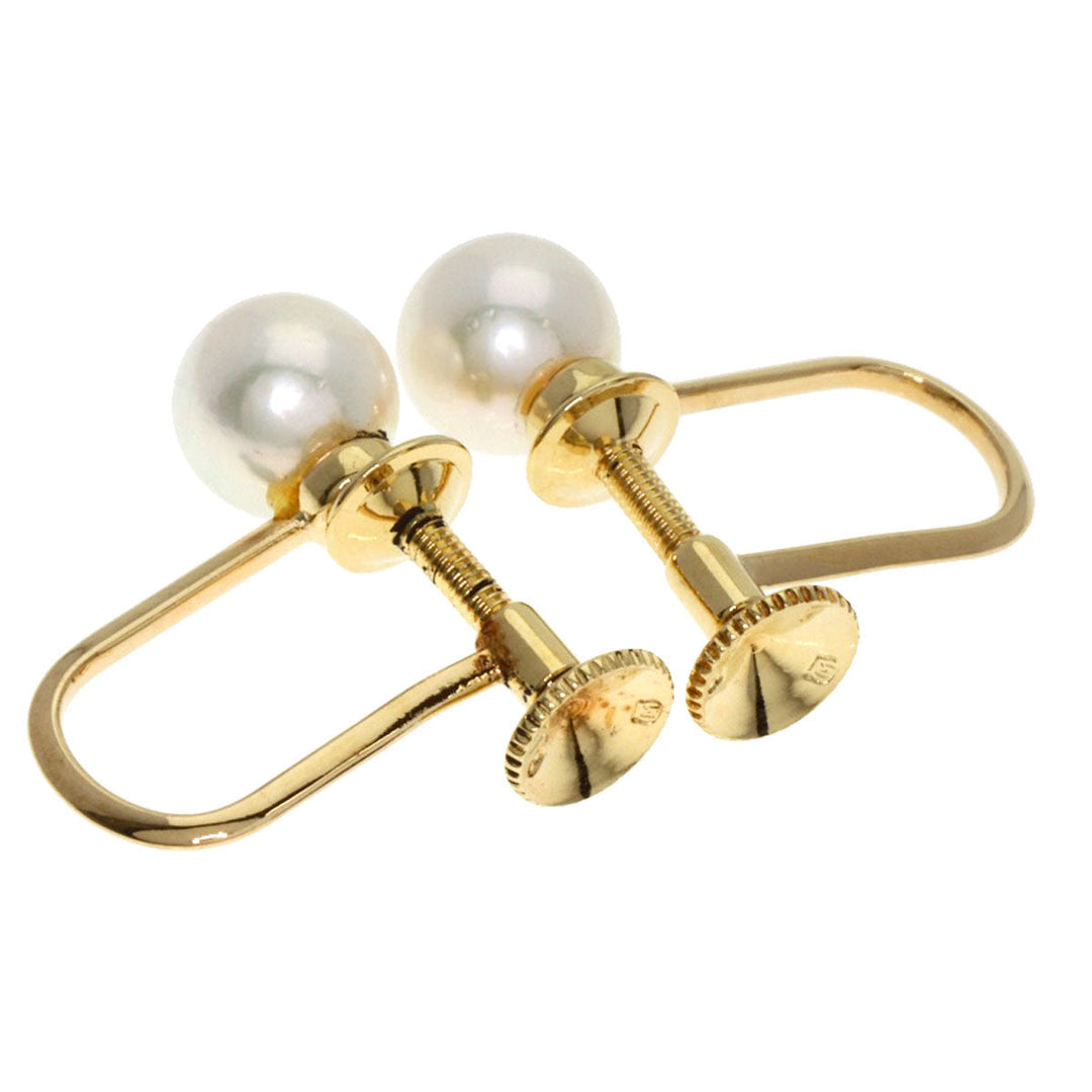 MIKIMOTO Earring 18K Yellow Gold gold Pearl Women Used Authentic
