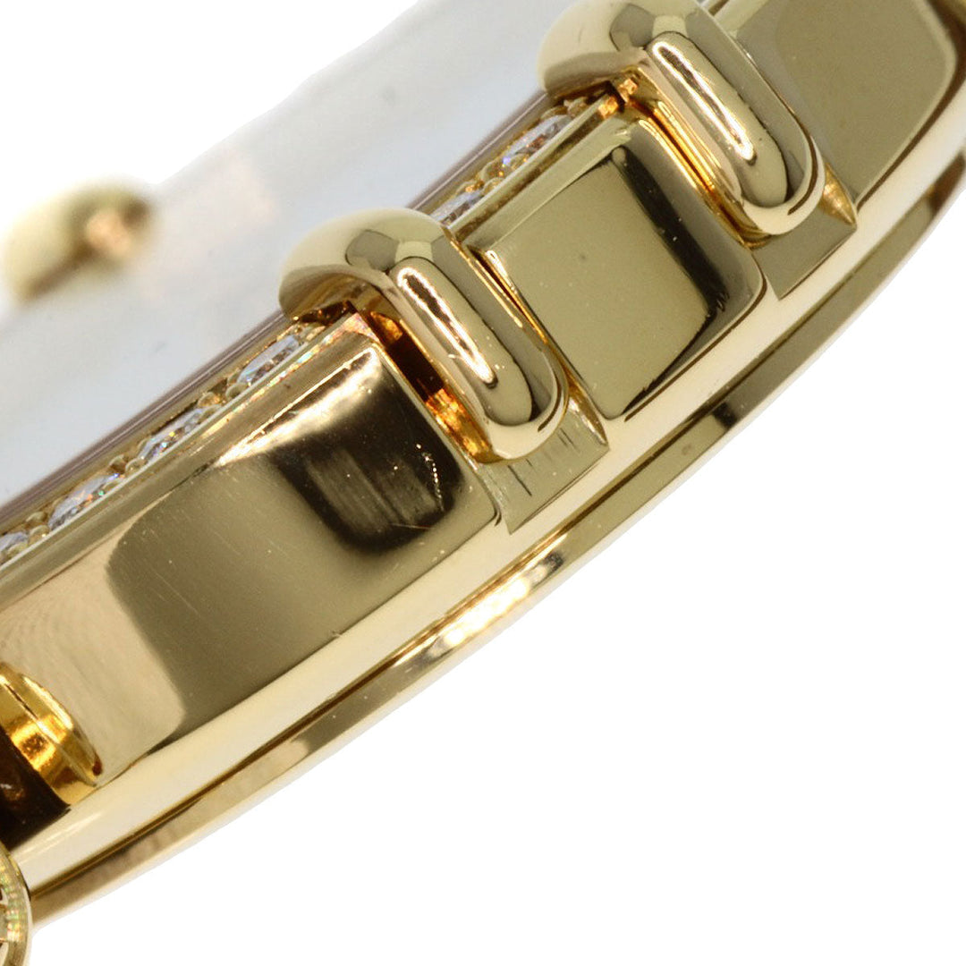 OMEGA Watches Quartz K18YG , Leather , Diamond gold Constellation BezelDiamond white dial Women Used Authentic