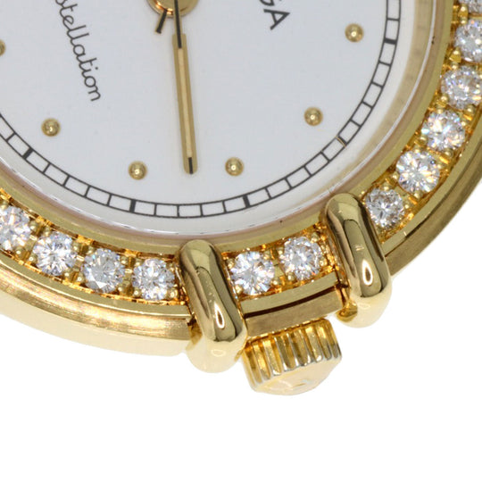 OMEGA Watches Quartz K18YG , Leather , Diamond gold Constellation BezelDiamond white dial Women Used Authentic