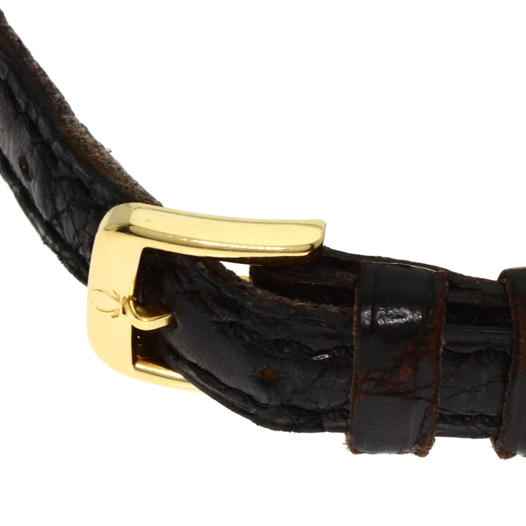 OMEGA Watches Quartz K18YG , Leather , Diamond gold Constellation BezelDiamond white dial Women Used Authentic