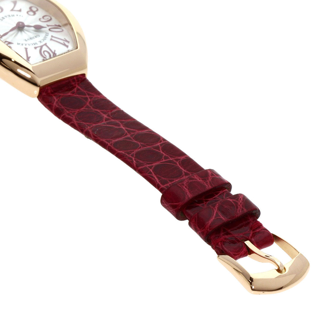 FRANCK MULLER Watches Quartz 5002SQZ K18PG, leather gold Heart to Heart Silver dial Women Used Authentic