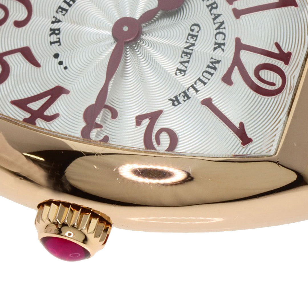 FRANCK MULLER Watches Quartz 5002SQZ K18PG, leather gold Heart to Heart Silver dial Women Used Authentic