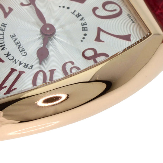 FRANCK MULLER Watches Quartz 5002SQZ K18PG, leather gold Heart to Heart Silver dial Women Used Authentic