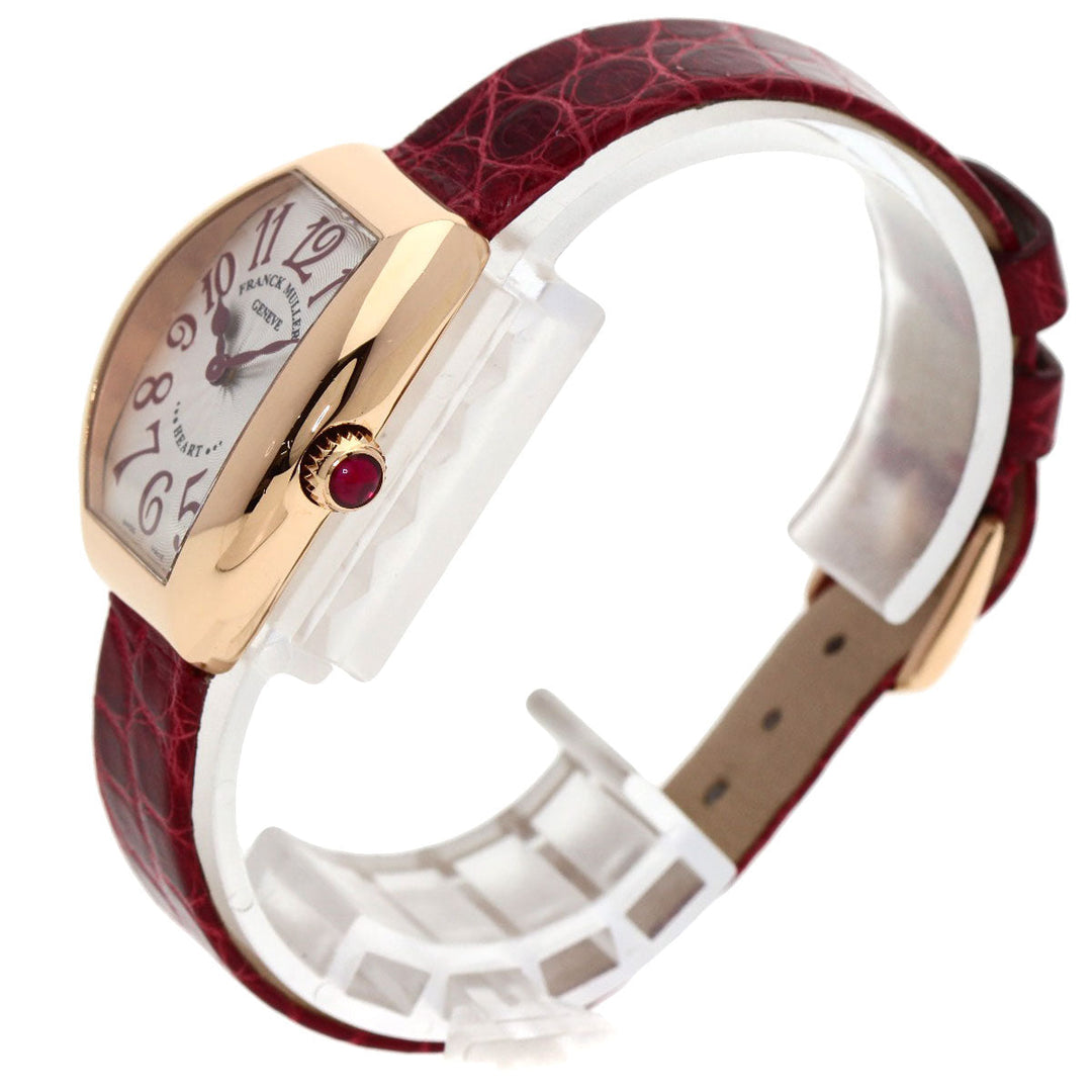 FRANCK MULLER Watches Quartz 5002SQZ K18PG, leather gold Heart to Heart Silver dial Women Used Authentic
