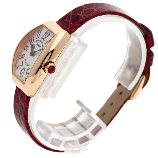 FRANCK MULLER Watches Quartz 5002SQZ K18PG, leather gold Heart to Heart Silver dial Women Used Authentic