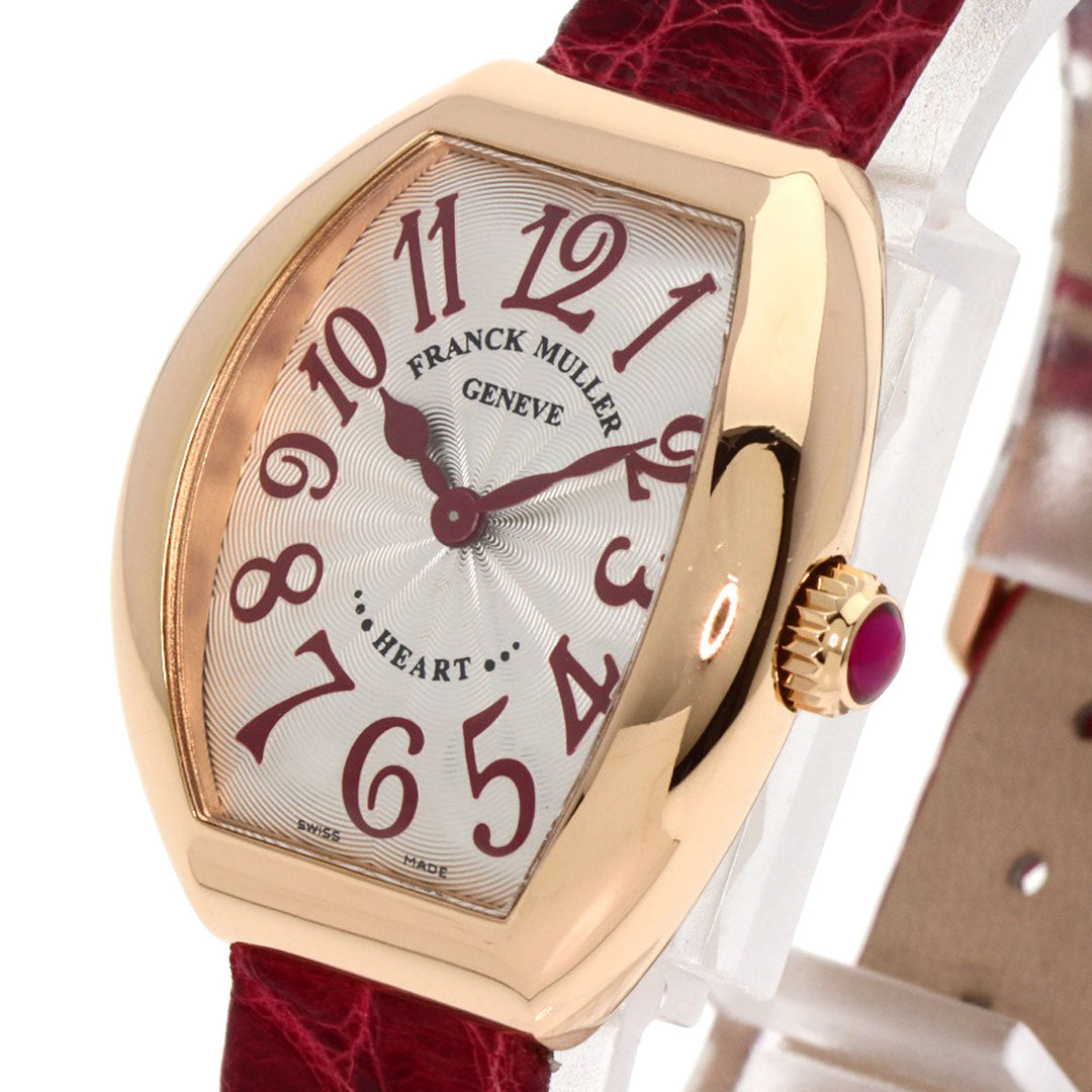 FRANCK MULLER Watches Quartz 5002SQZ K18PG, leather gold Heart to Heart Silver dial Women Used Authentic