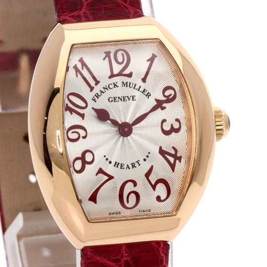 FRANCK MULLER Watches Quartz 5002SQZ K18PG, leather gold Heart to Heart Silver dial Women Used Authentic