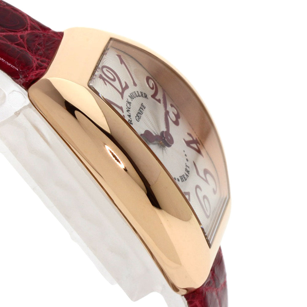 FRANCK MULLER Watches Quartz 5002SQZ K18PG, leather gold Heart to Heart Silver dial Women Used Authentic