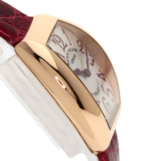 FRANCK MULLER Watches Quartz 5002SQZ K18PG, leather gold Heart to Heart Silver dial Women Used Authentic