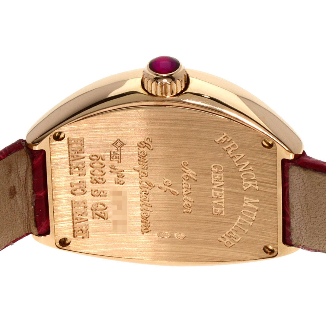 FRANCK MULLER Watches Quartz 5002SQZ K18PG, leather gold Heart to Heart Silver dial Women Used Authentic