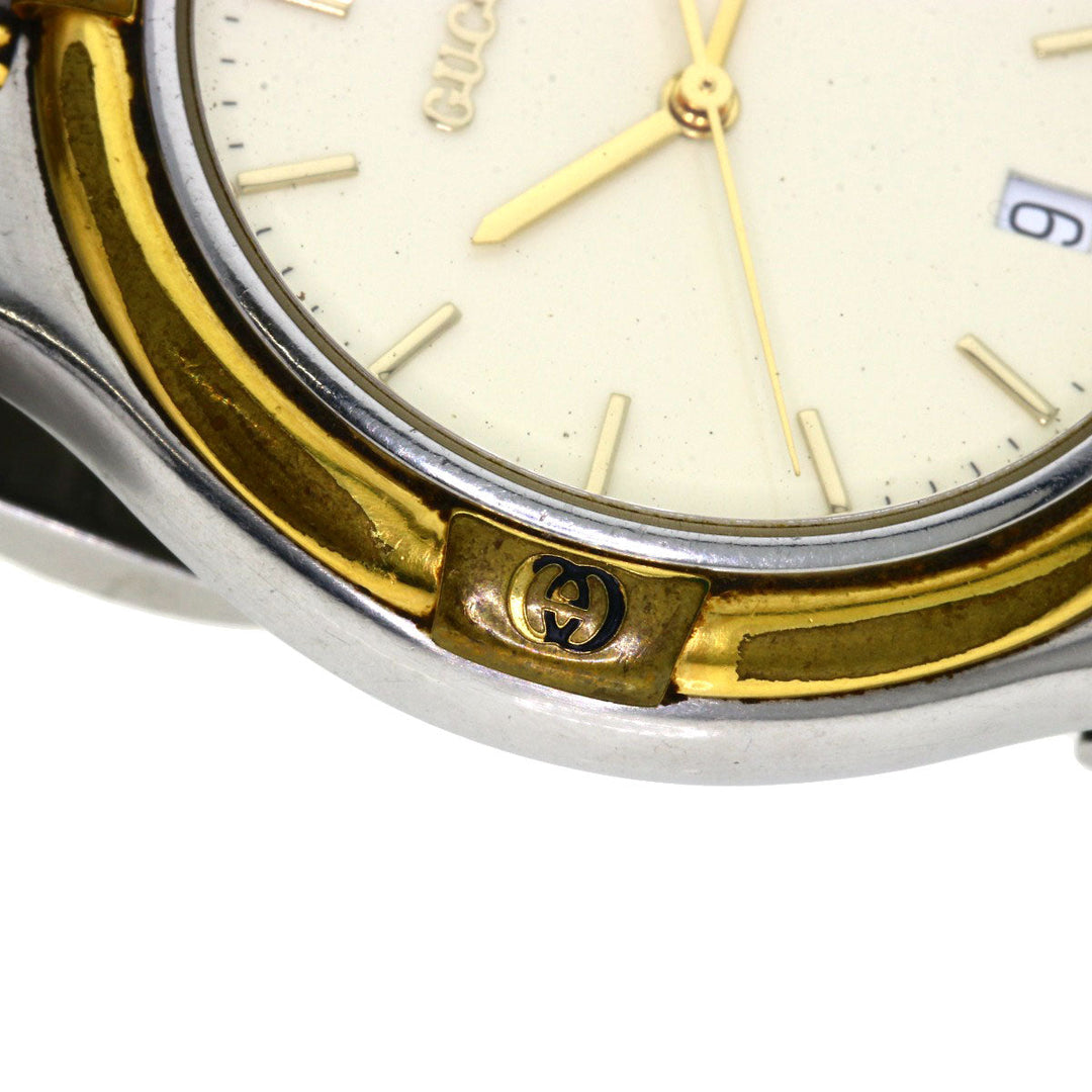 GUCCI Watches Quartz 9040M Stainless Steel , SSxGP gold Round face Ivory dial mens Used Authentic