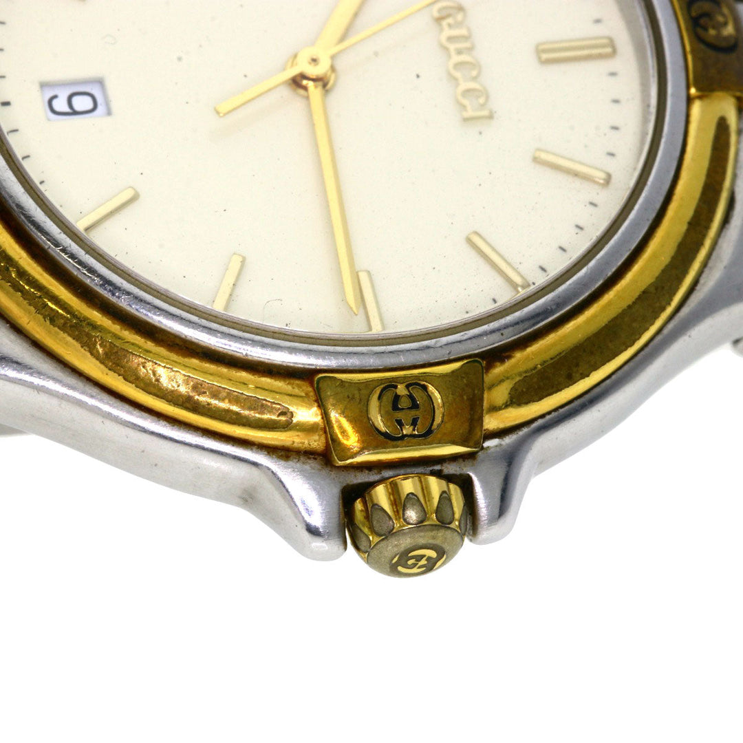 GUCCI Watches Quartz 9040M Stainless Steel , SSxGP gold Round face Ivory dial mens Used Authentic