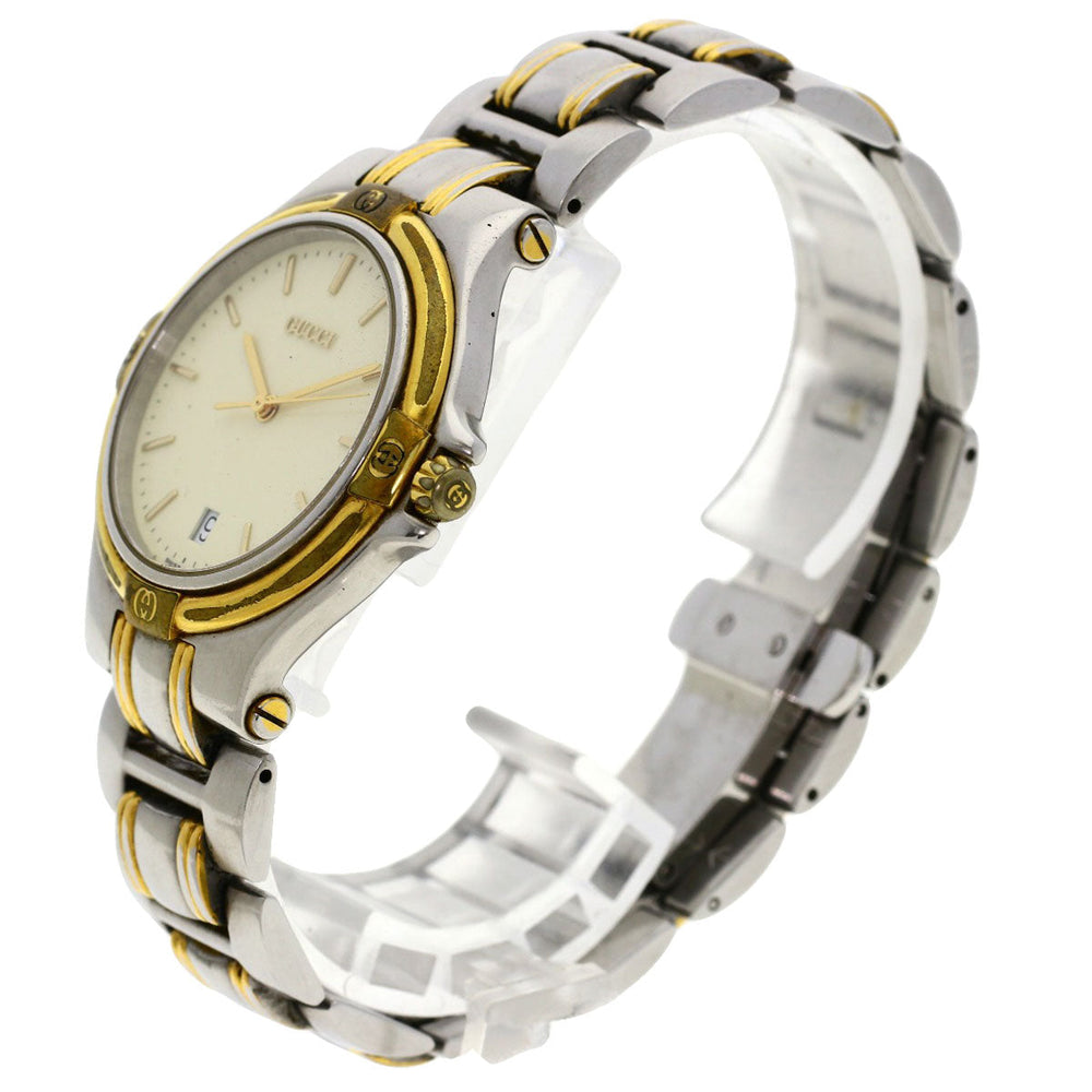 GUCCI Watches Quartz 9040M Stainless Steel , SSxGP gold Round face Ivory dial mens Used Authentic