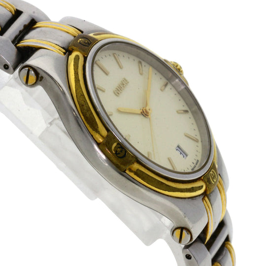 GUCCI Watches Quartz 9040M Stainless Steel , SSxGP gold Round face Ivory dial mens Used Authentic