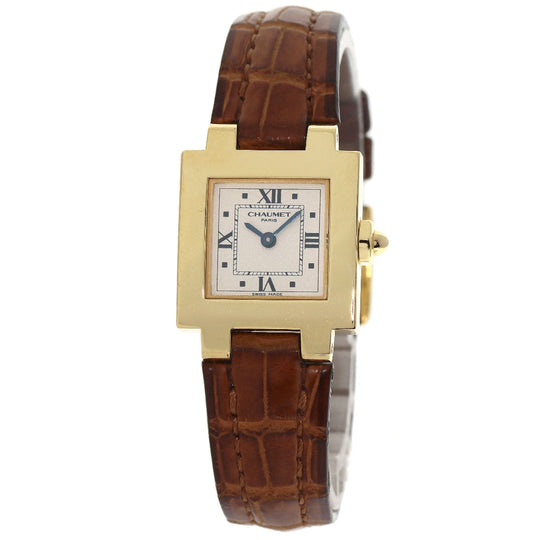 Chaumet Watches Quartz K18YG, leather gold Still de Chaumet Ivory dial Women Used Authentic