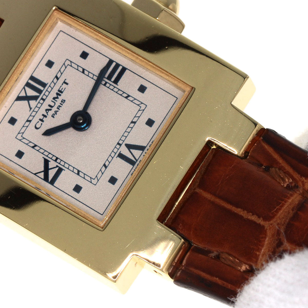 Chaumet Watches Quartz K18YG, leather gold Still de Chaumet Ivory dial Women Used Authentic